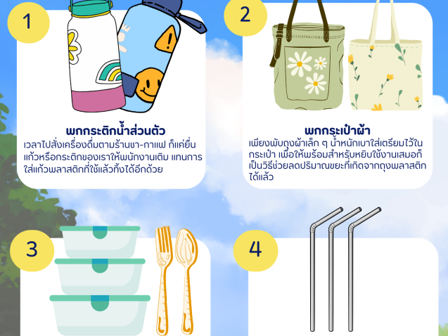 ชวนพก 4 ของอย่าง #greenlibrary #greenbsru