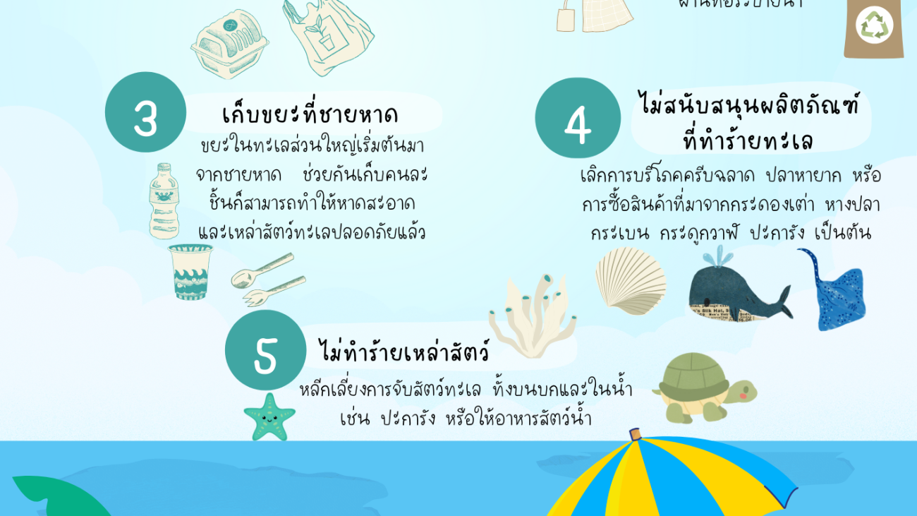 5 วิธีช่วย ชายหาดสะอาด#greenlibrary #greenbsru