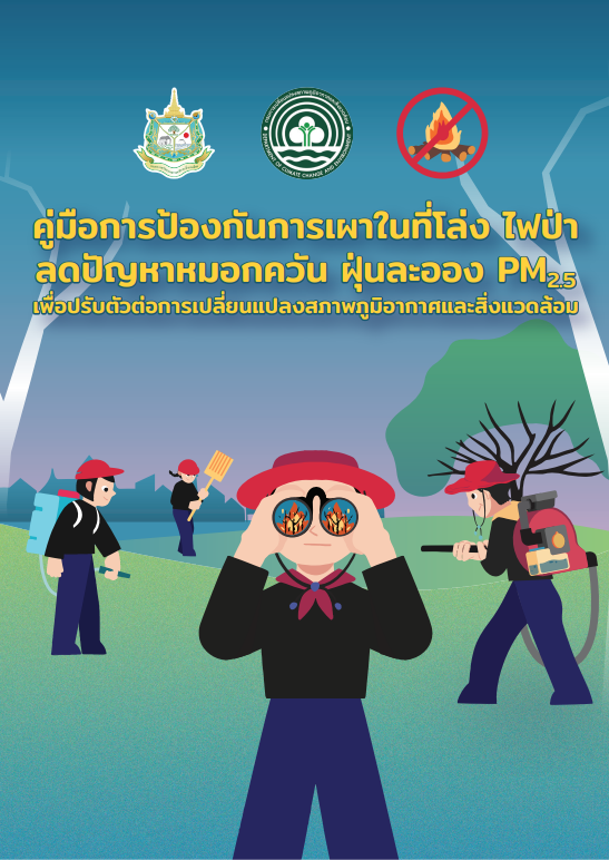 คู่มือการป้องกันการเผาในที่โล่ง ไฟป่า ลดปัญหาหมอกควัน ฝุ่นละออง PM2.5 เพื่อปรับตัวต่อการเปลี่ยนแปลงสภาพภูมิอากาศและสิ่งแวดล้อม#greenlibrary