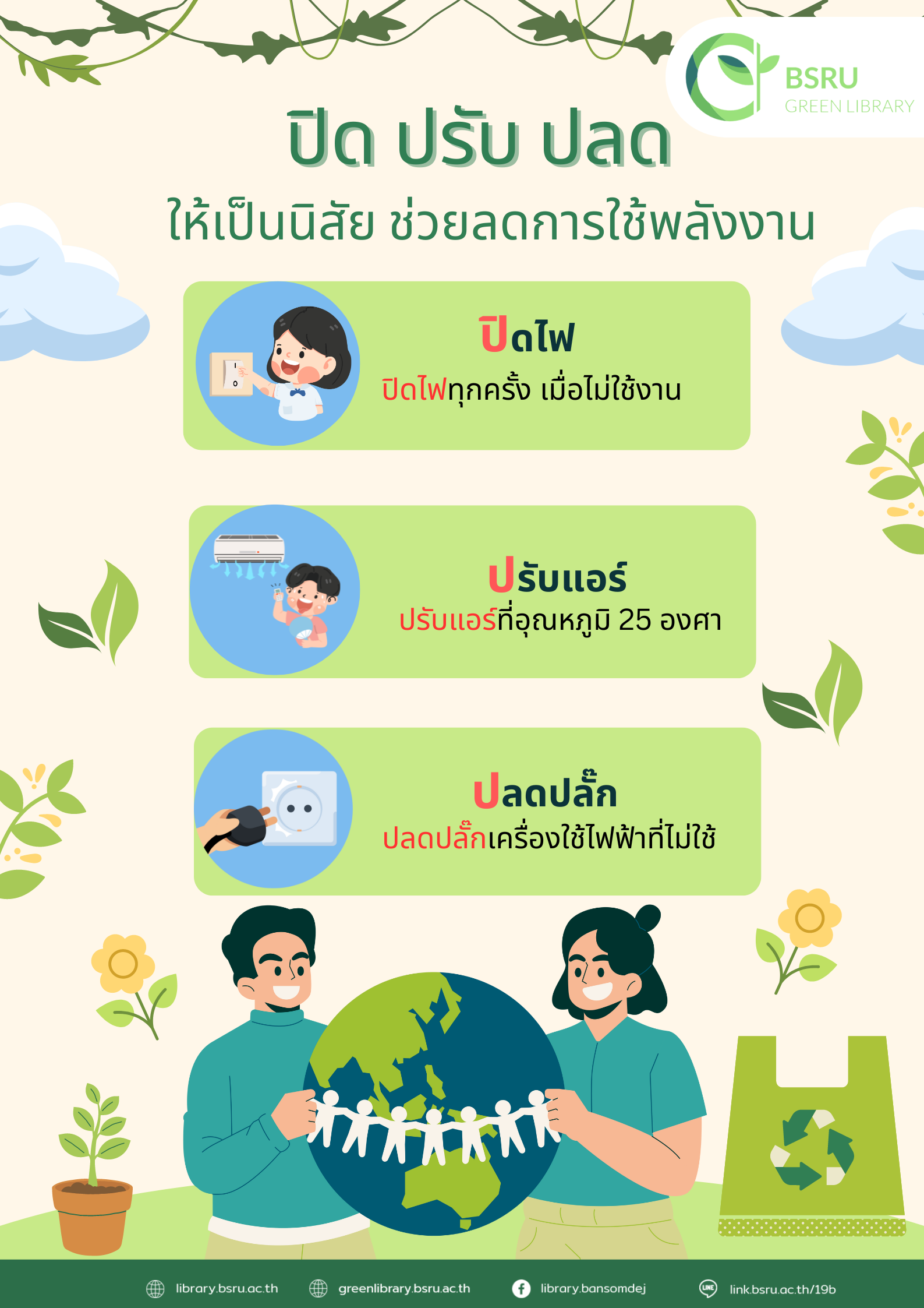 ปิด ปรับ ปลด 3ป.#greenlibrary #greenbsru