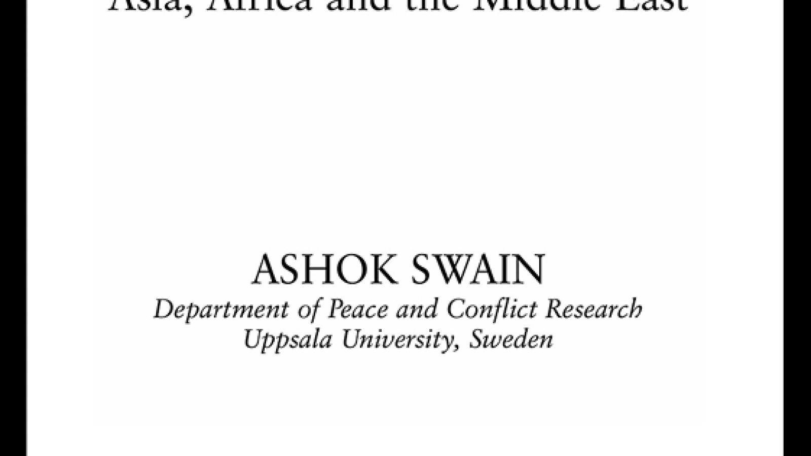 Managing Water Conflict : Asia, Africa and the Middle East#greenlibrary