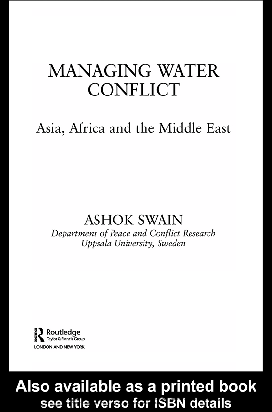Managing Water Conflict : Asia, Africa and the Middle East#greenlibrary
