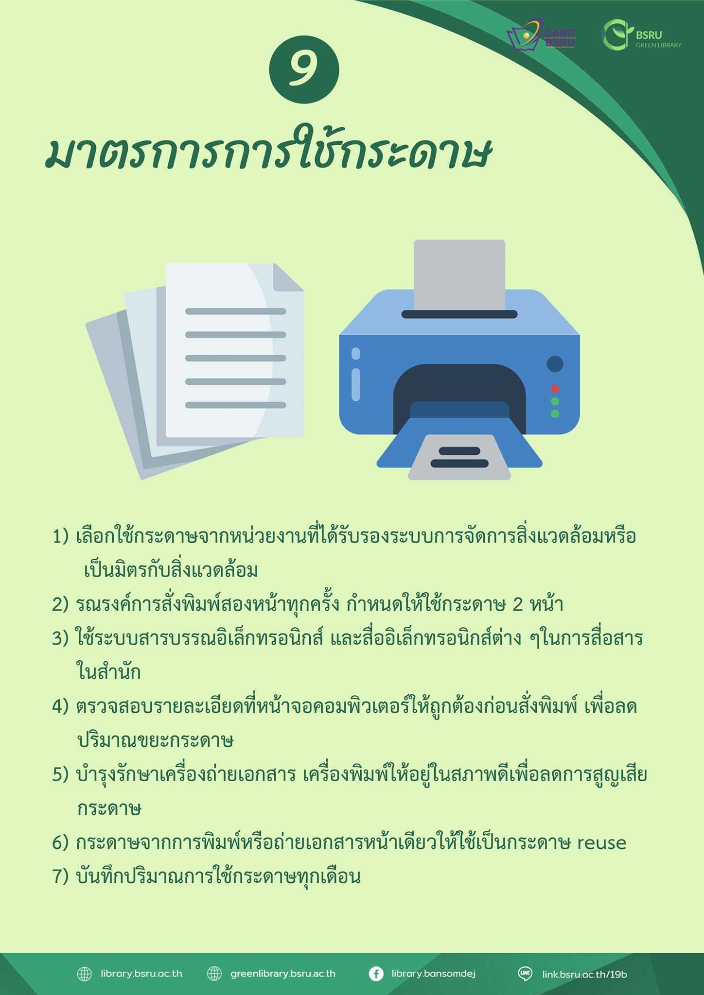 มาตรการการใช้กระดาษ#greenlibaray