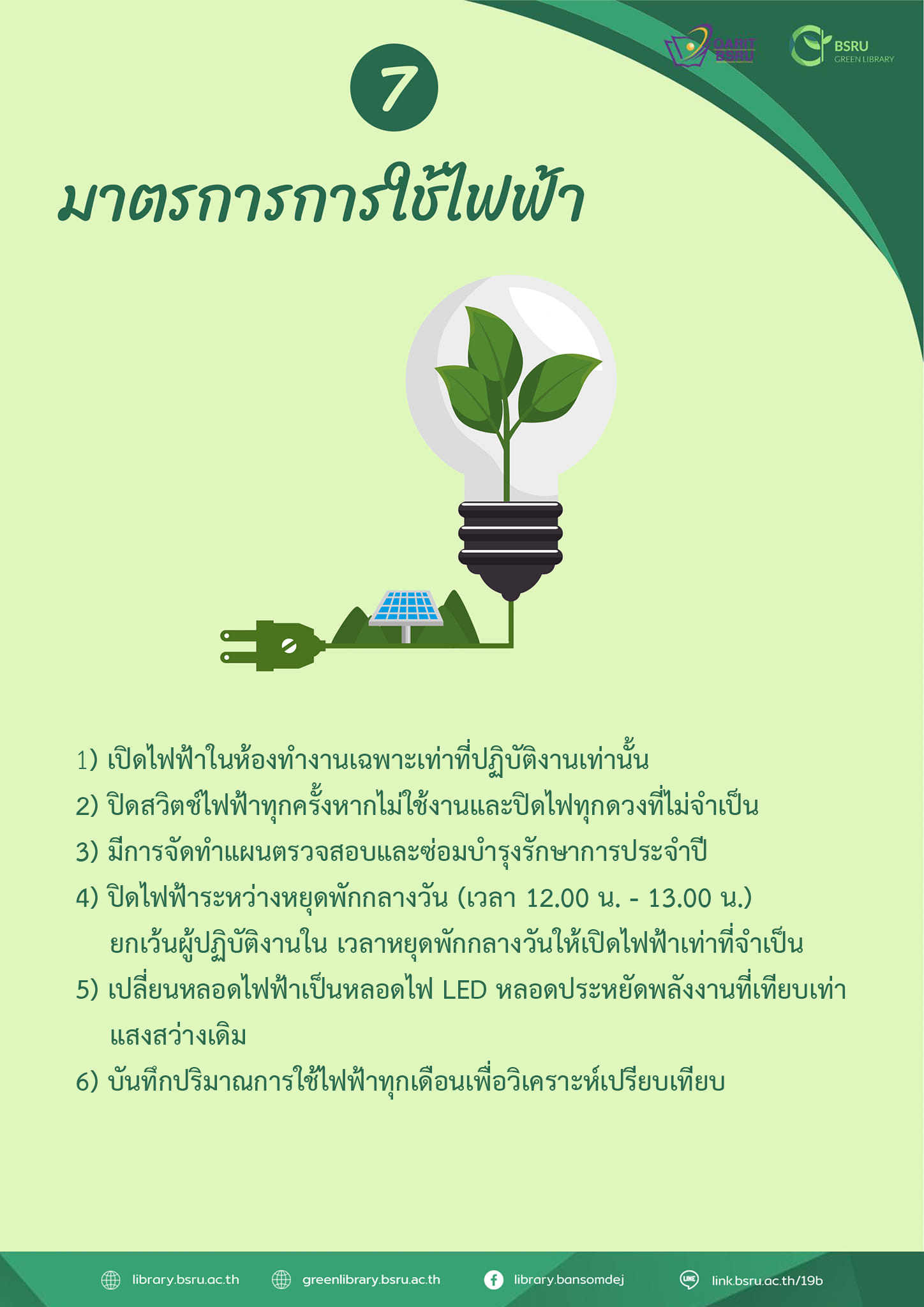 มาตรการการใช้ไฟฟ้า #greenlibaray