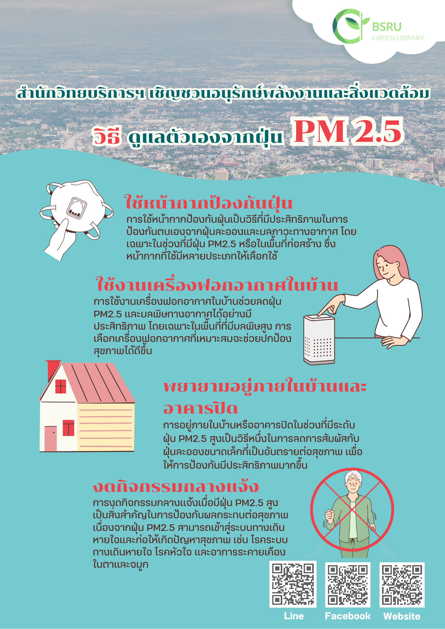 วิธีดูแลตัวเองจากฝุ่นPM 2.5#greenlibaray