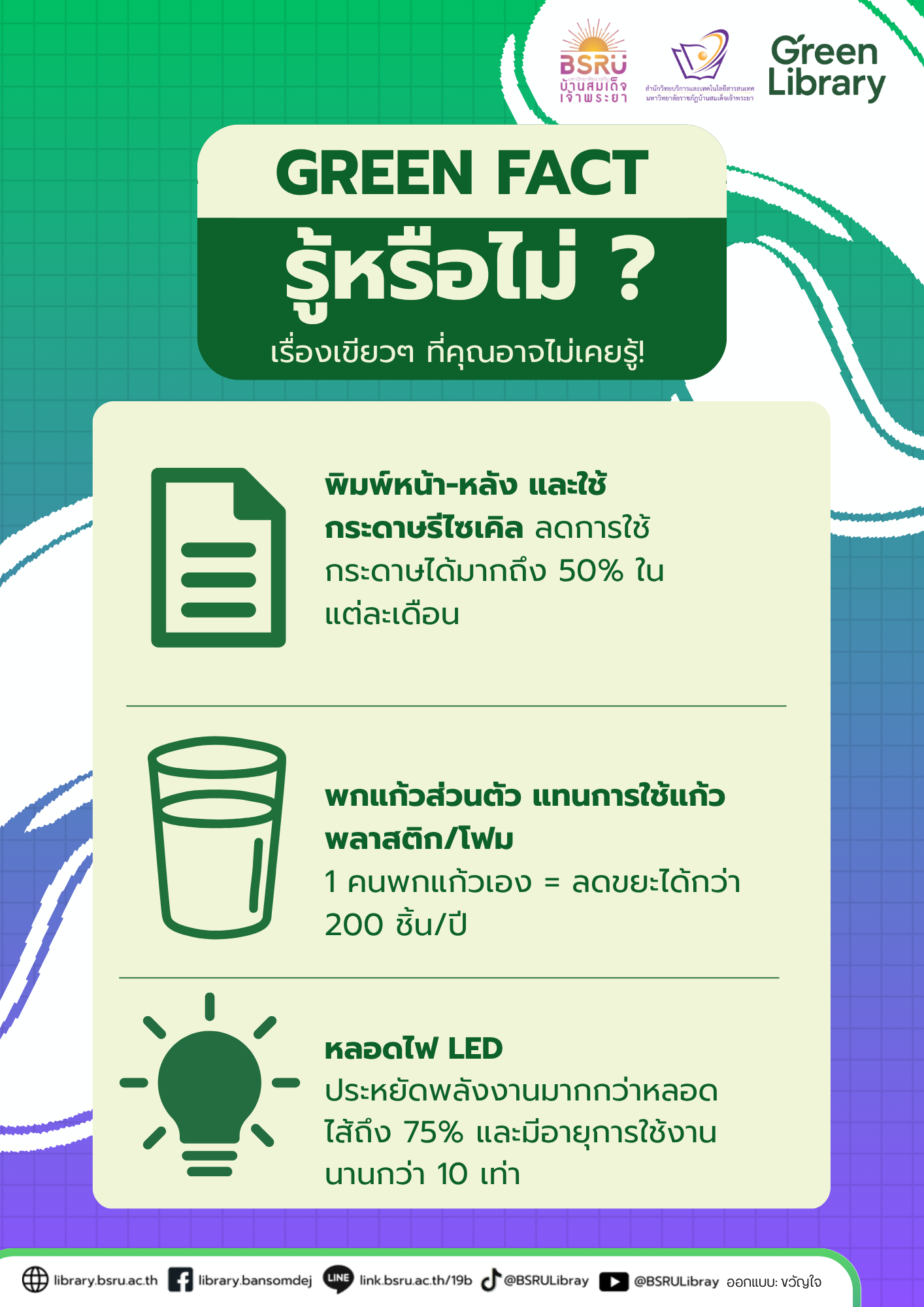 GREEN FACT รู้หรือไม่ ? เรื่องเขียวๆ ที่คุณอาจไม่เคยรู้! #greenlibaray