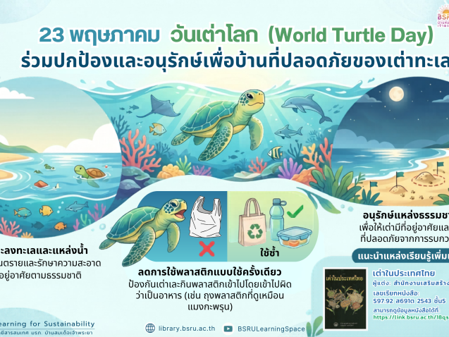 23 พฤษภาคม วันเต่าโลก#greenlibrary
