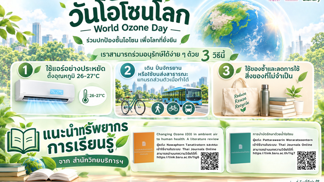 16 กันยายน 2568 วันโอโซนโลก#greenlibrary